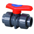 Double union plastic upvc lever handle ball valve